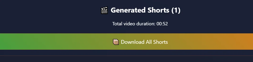 Downlod and share generated shorts