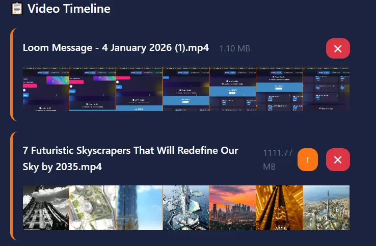Use Preview timeline to organize videos