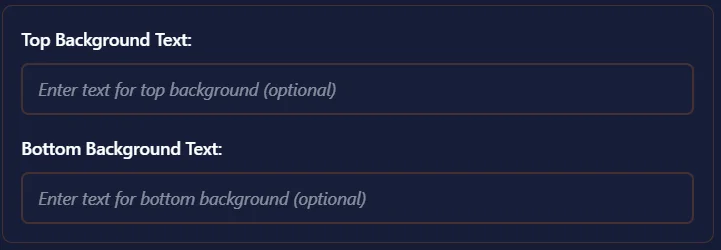 Add text at top and bottom section in frame.