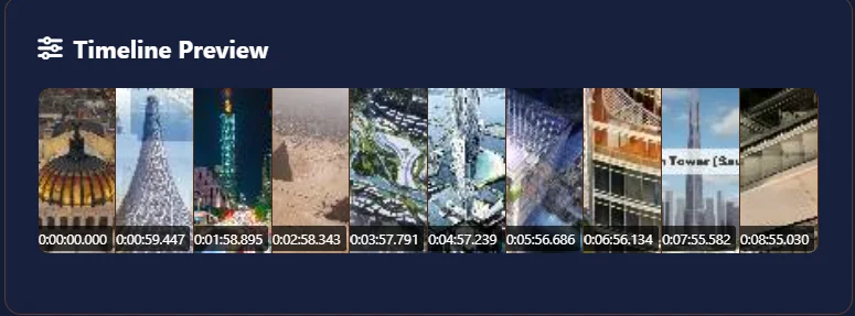 Preview selected video and start splitting